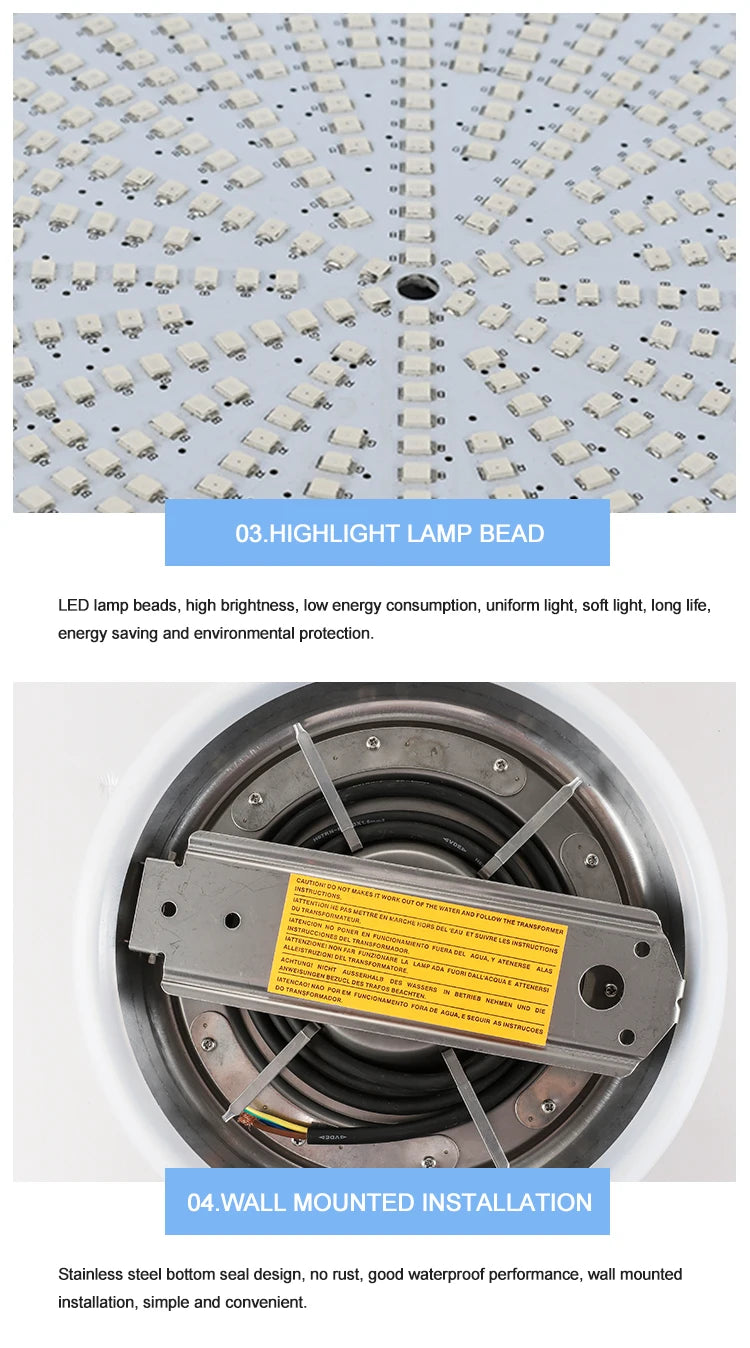 Stainless Steel RGB LED Underwater Pool Light 12V