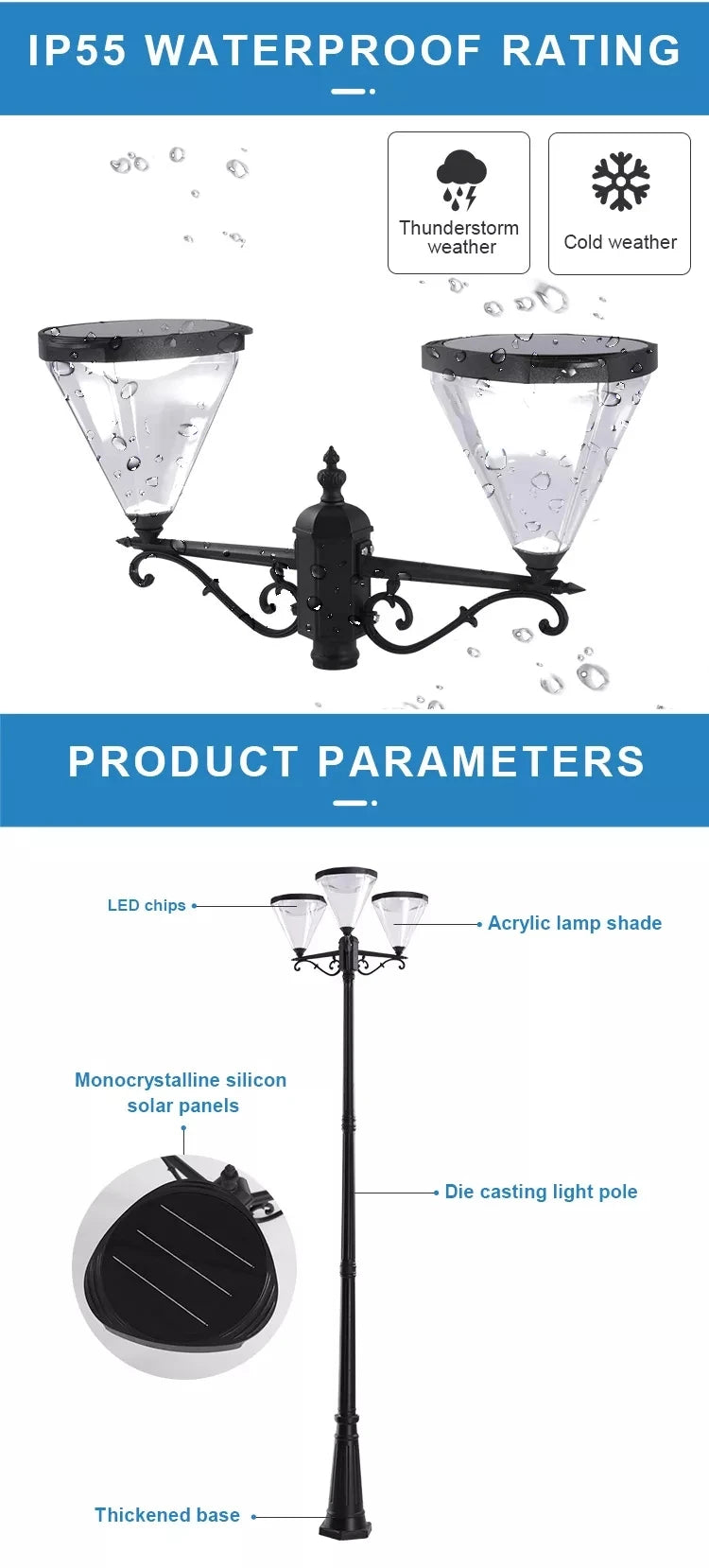 Solar LED Garden Street Lamp
