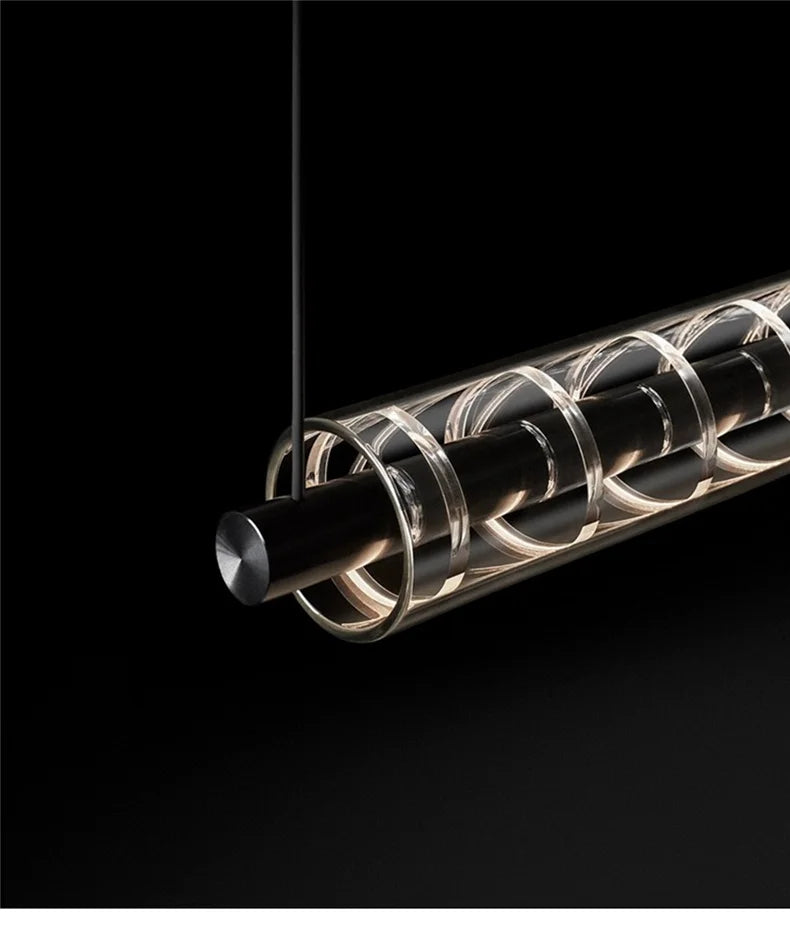 Minimalist Long Glass LED Chandelier
