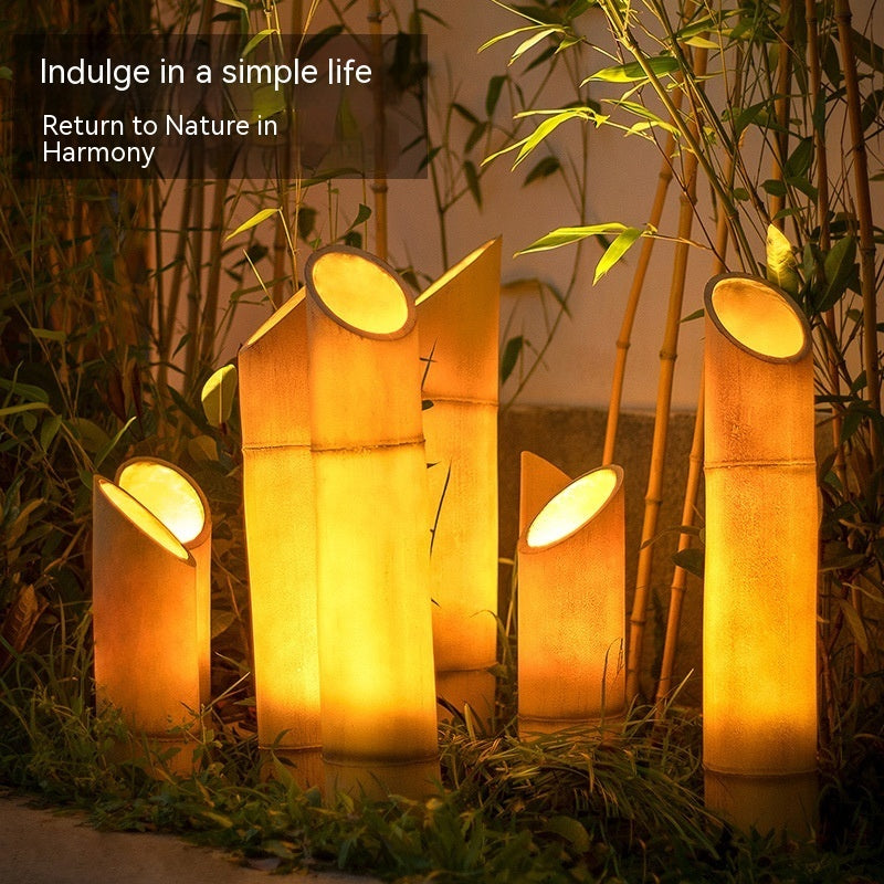 Solar Outdoor Waterproof Simulation Bamboo Lamp for Garden