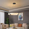 Modern 24-Inch LED Pendant Light – Round Hanging Chandelier with Imitation Marble Resin Shade