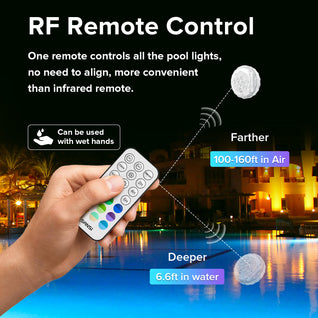SANSI IP68 Waterproof RGB Pool Light – Rechargeable 20Hrs Outdoor LED Lamp