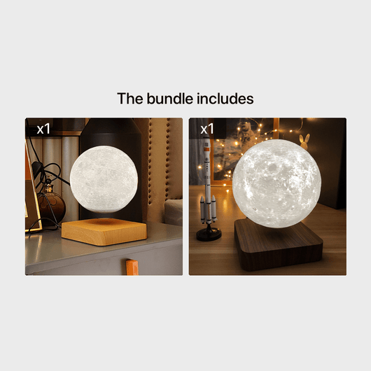 3D Magnetic Levitating Moon Lamp with LED Light – Rotating Floating Night Light