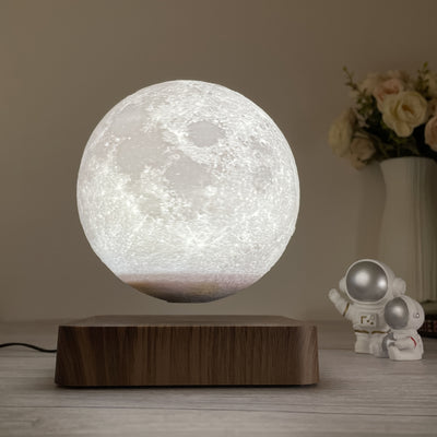 3D Magnetic Levitating Moon Lamp with LED Light – Rotating Floating Night Light