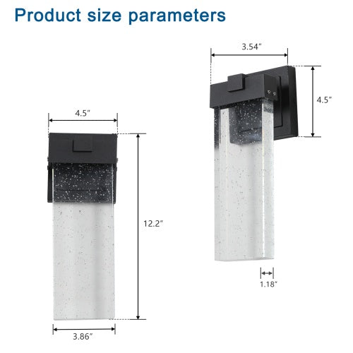 Outdoor Waterproof Crystal LED Wall Light, 2-Pack | Dusk-to-Dawn