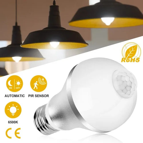 E27 Motion Sensor LED Bulb – 6500K Cool White, 5W or 9W