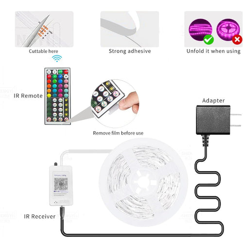 RGB LED Strip Lights with Music Sync & Smart App Control