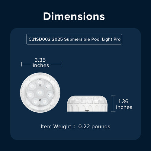 SANSI IP68 Waterproof RGB Pool Light – Rechargeable 20Hrs Outdoor LED Lamp