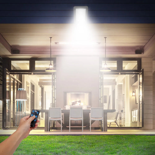 60-LED Solar Outdoor Wall Light with Motion Sensor & Remote
