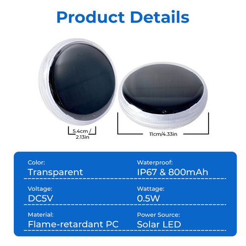 2-Pack Solar Floating RGB Pool Lights with Remote Control