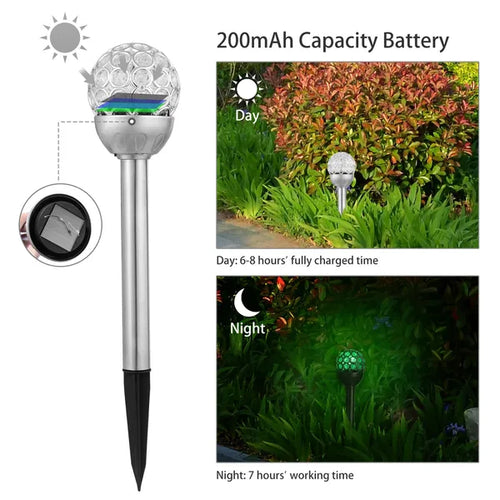 Solarek 3PCS Outdoor Solar Ball Lights RGB Waterproof Garden Landscape Decor