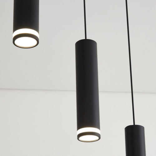 Modern Matte Black 6-Light Kitchen Island Pendant