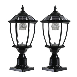 20" Black Solar Powered LED Outdoor Lantern (2-Pack)