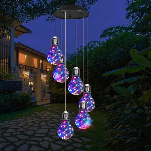 21.6-Inch Color-Changing Solar LED Wind Chimes