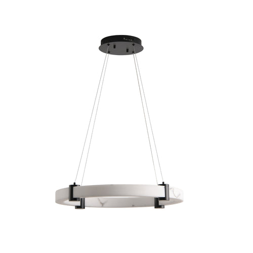Modern 24-Inch LED Pendant Light – Round Hanging Chandelier