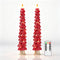 2-Pack Red Christmas Tree LED Taper Candles with Fairy Lights