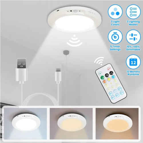 Rechargeable LED Ceiling Light with Motion Sensor