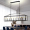 10-Light Farmhouse Black Chandelier for Dining Room & Kitchen Island | Linear Pendant Light