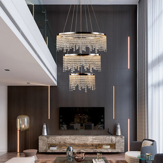 24-Inch Crystal Chandelier LED Ceiling Lamp