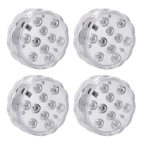 4-Pack RGB Submersible LED Lights with Remote Control