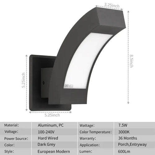 Modern Outdoor LED Wall Sconce – Waterproof Aluminum Exterior Light