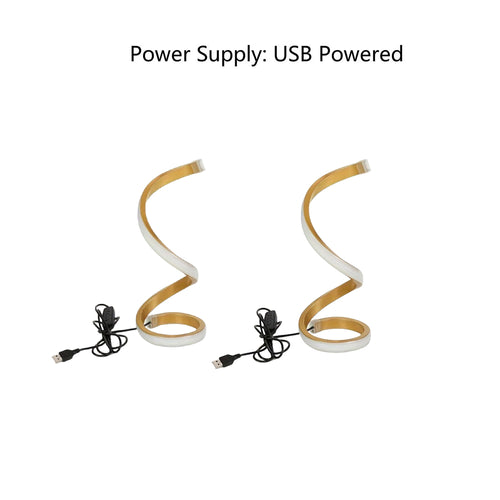 2PCS Creative Spiral LED Desk Lamp with 3 Color Modes