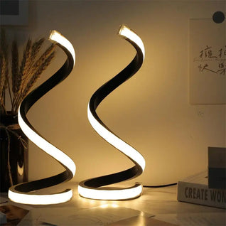 2PCS Creative Spiral LED Desk Lamp with 3 Color Modes