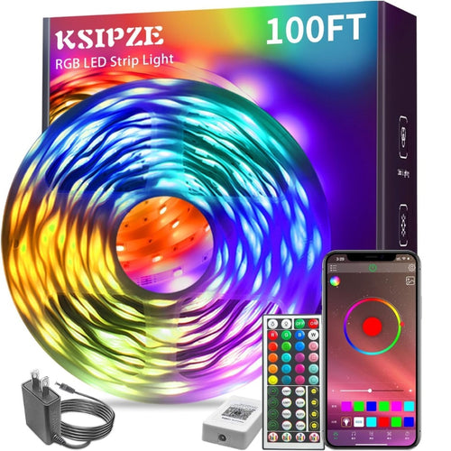 RGB LED Strip Lights with Music Sync & Smart App Control