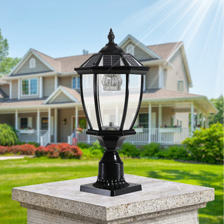 20" Black Solar Powered LED Outdoor Lantern (2-Pack)