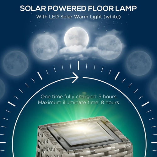 Waterproof Solar Rattan Floor Lamp