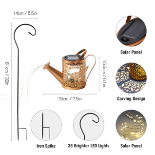 Solar Watering Can Garden Lights Outdoor Waterproof Lantern Decor