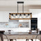 32-Inch Walnut Farmhouse 5-Light Pendant Chandelier