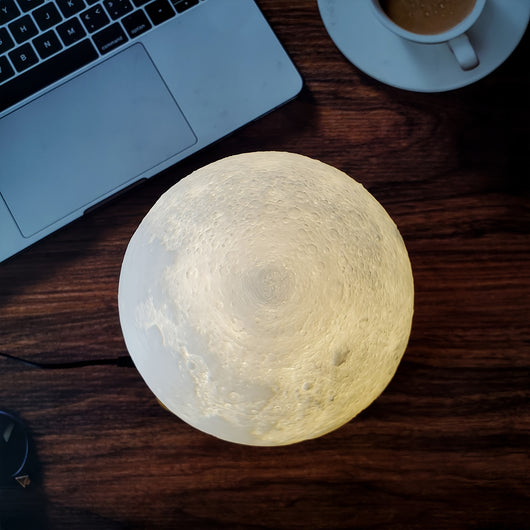 3D Magnetic Levitating Moon Lamp with LED Light – Rotating Floating Night Light