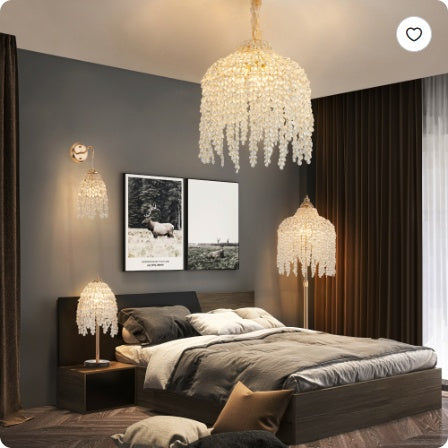 19-Inch Vintage Crystal Waterfall Table Lamp