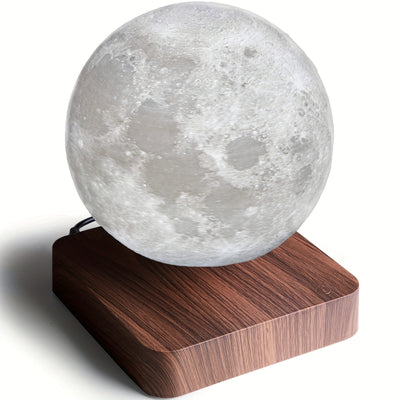 3D Magnetic Levitating Moon Lamp with LED Light – Rotating Floating Night Light