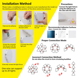 20-Pack Triangular Light Panels