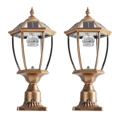 Vintage Gold Solar LED Outdoor Lantern