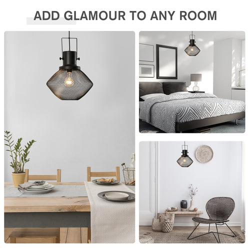 Black Industrial Pendant Light with Adjustable Chain