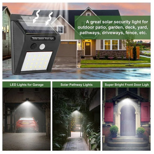 20-LED Solar Outdoor Motion Sensor Security Light