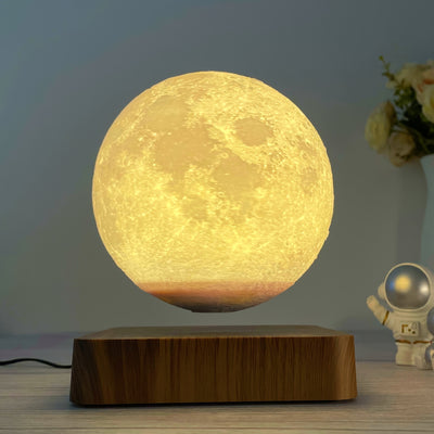 3D Magnetic Levitating Moon Lamp with LED Light – Rotating Floating Night Light