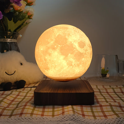 3D Magnetic Levitating Moon Lamp with LED Light – Rotating Floating Night Light