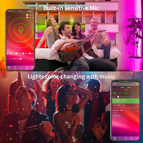 RGB LED Strip Lights with Music Sync & Smart App Control