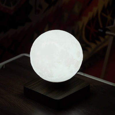 3D Magnetic Levitating Moon Lamp with LED Light – Rotating Floating Night Light