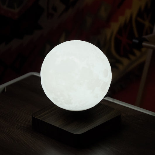 3D Magnetic Levitating Moon Lamp with LED Light – Rotating Floating Night Light