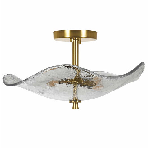16.5-Inch Gold Glass Semi-Flush Mount Ceiling Light – 2 Lights