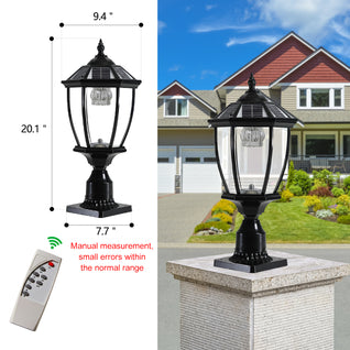 20" Black Solar Powered LED Outdoor Lantern (2-Pack)