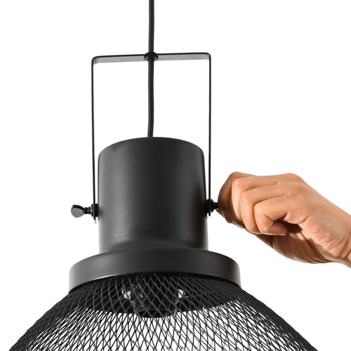 Black Industrial Pendant Light with Adjustable Chain