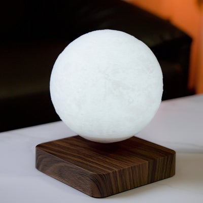 3D Magnetic Levitating Moon Lamp with LED Light – Rotating Floating Night Light