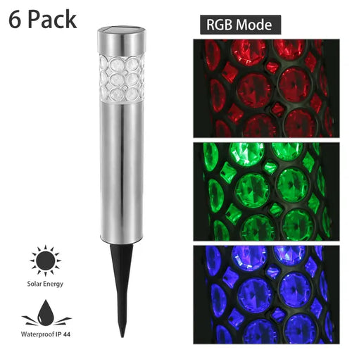6-Pack RGB Solar Garden Pathway Lights