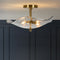 16.5-Inch Gold Glass Semi-Flush Mount Ceiling Light – 2 Lights